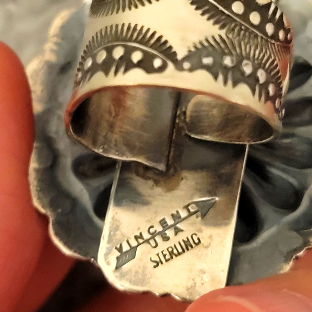 Vintage Sterling Silver Large Concho Ring - Picture 14 of 14